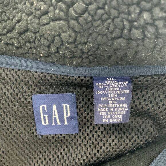 Gap Sherpa Deep Pile Full Zip Vest Jacket In Black XL (E13) - Picture 4 of 4